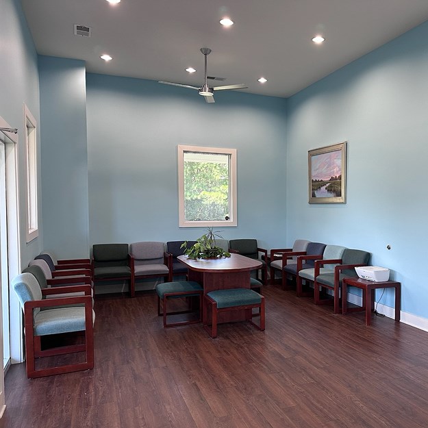 Bathroom interior with two sinks at Bay Tree Orthodontics in Mt. Pleasant